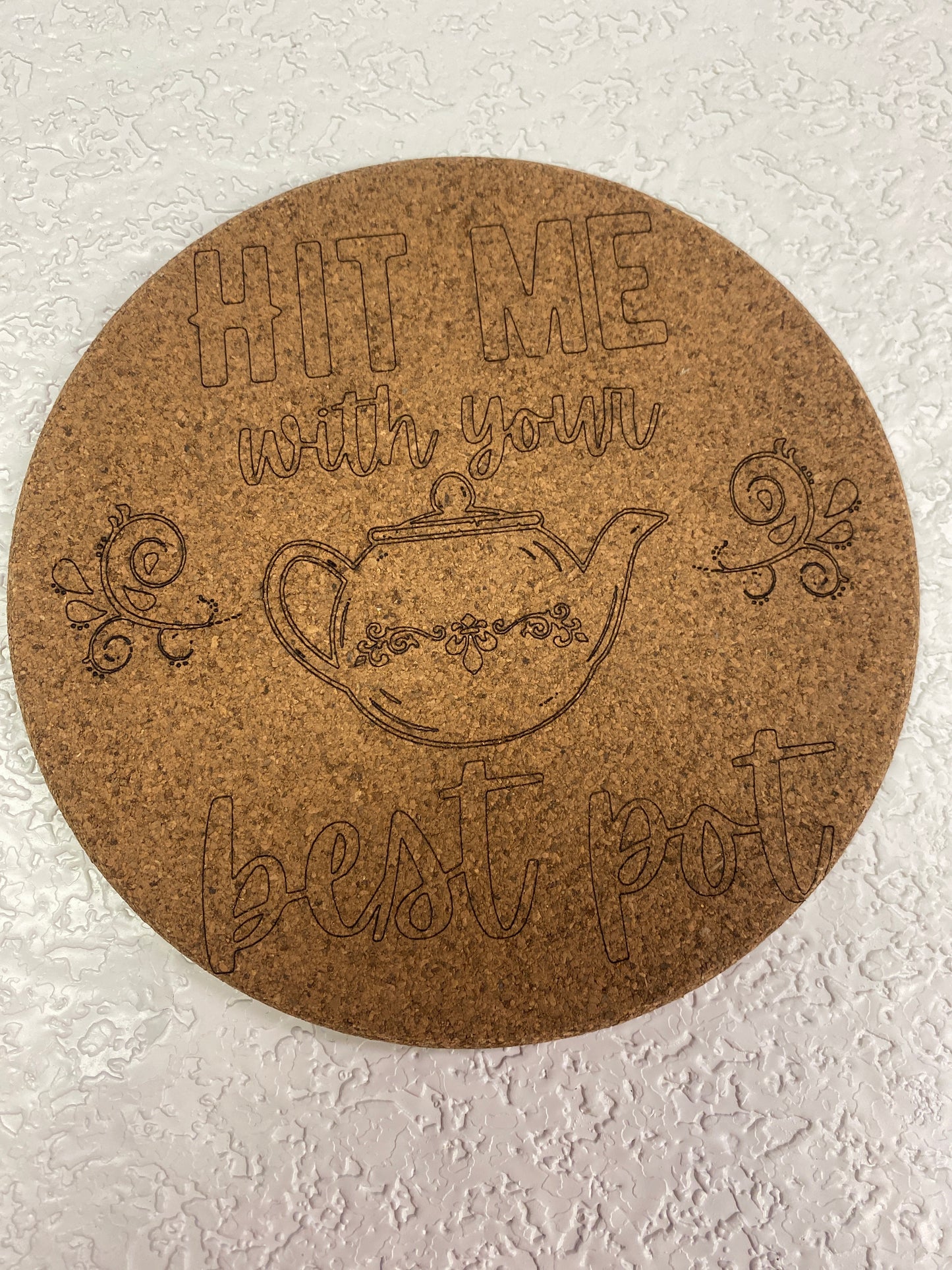 WOODEN ENGRAVED CORK TRIVETS