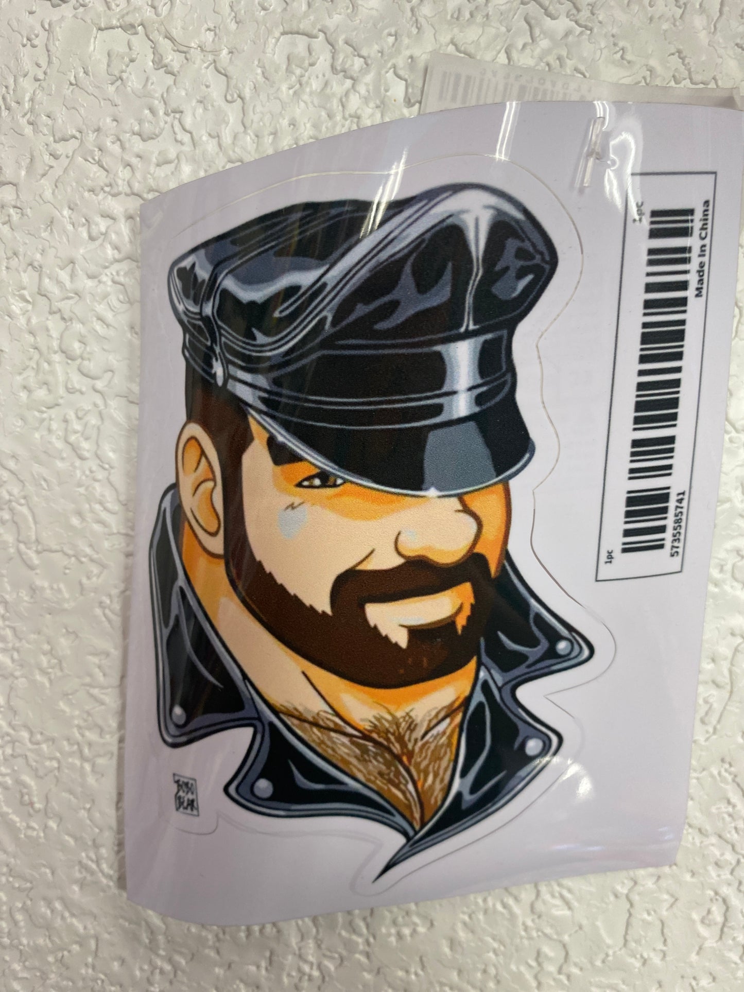 VINYL DADDY LEATHER HAT GAY BEAR STICKER