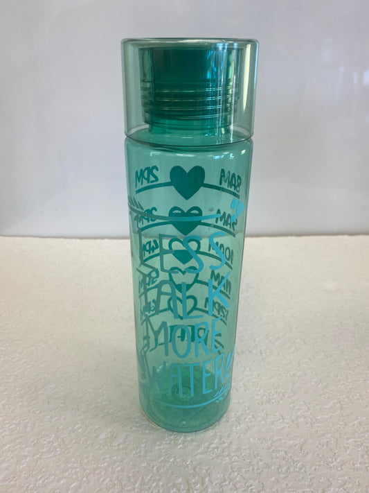 PLASTIC GREEN LESS TAKE MORE WATER BOTTLE