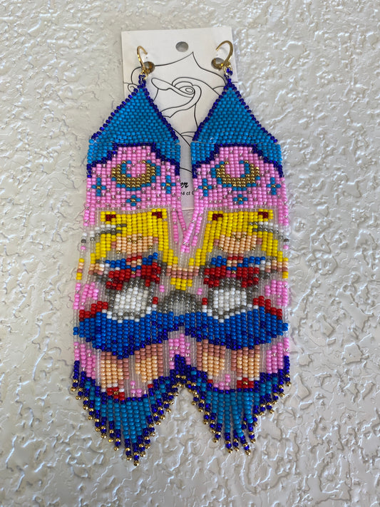 SAILOR MOON GOLD BEADED EARRINGS