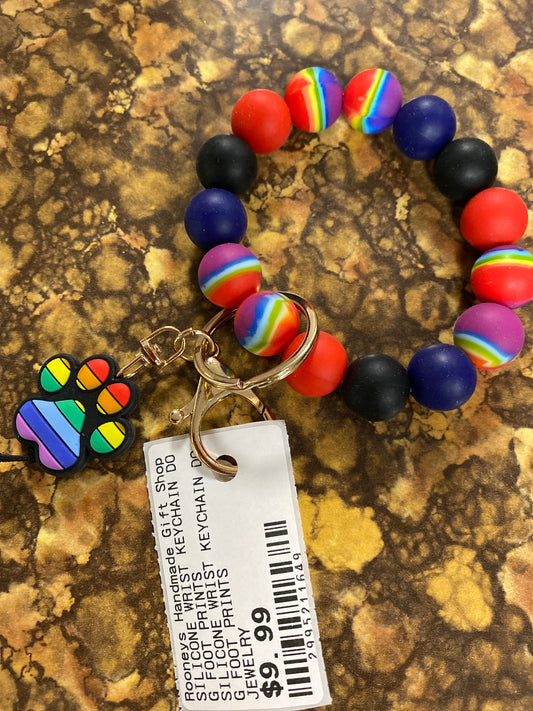 SILICONE WRIST KEYCHAIN DOG FOOT PRINTS