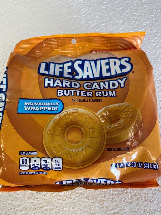LIFESAVERS HARD CANDY BAG BUTTER RUM