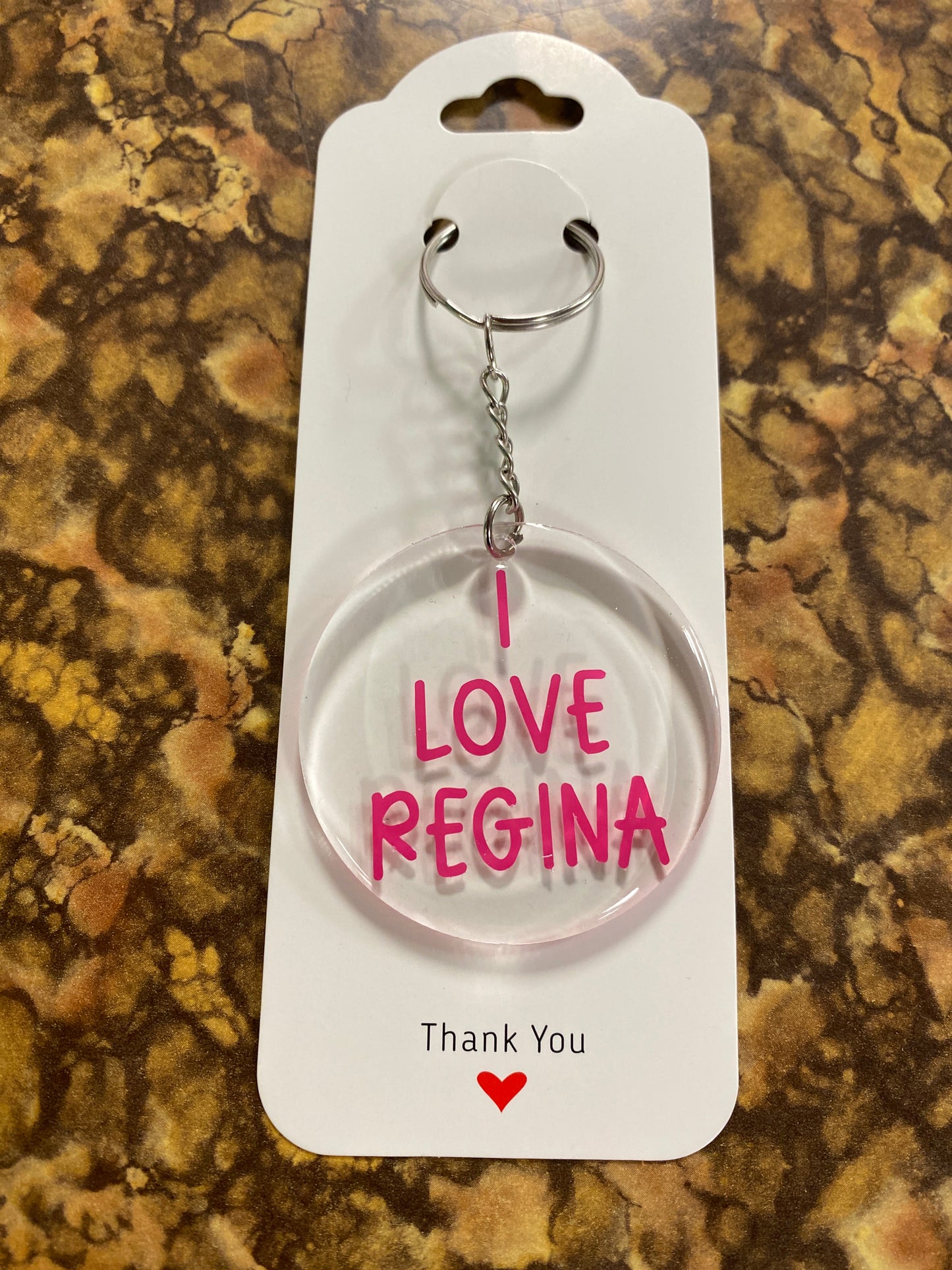KEYCHAIN I LOVE REGINA PINK