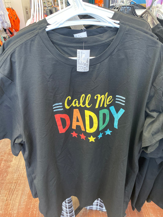 CALL ME DADDY RAINBOW BLACK SHIRT XXL