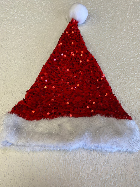 FESTIVE GLITTER RED CHRISTMAS HAT