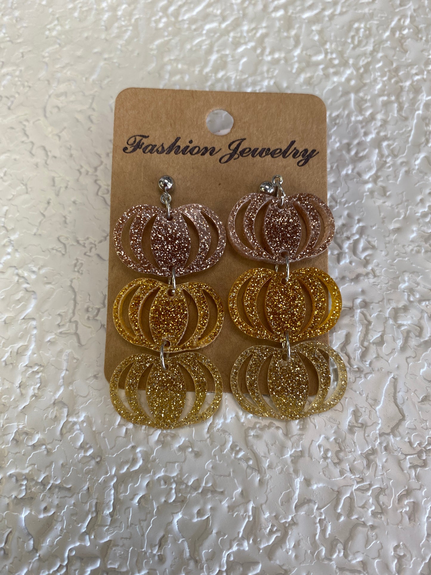 RESIN PUMPKIN DANGLE EARRINGS
