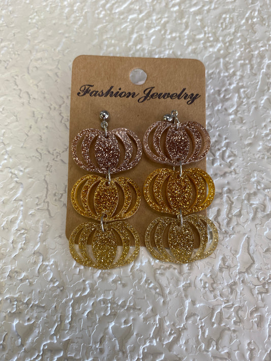 RESIN PUMPKIN DANGLE EARRINGS