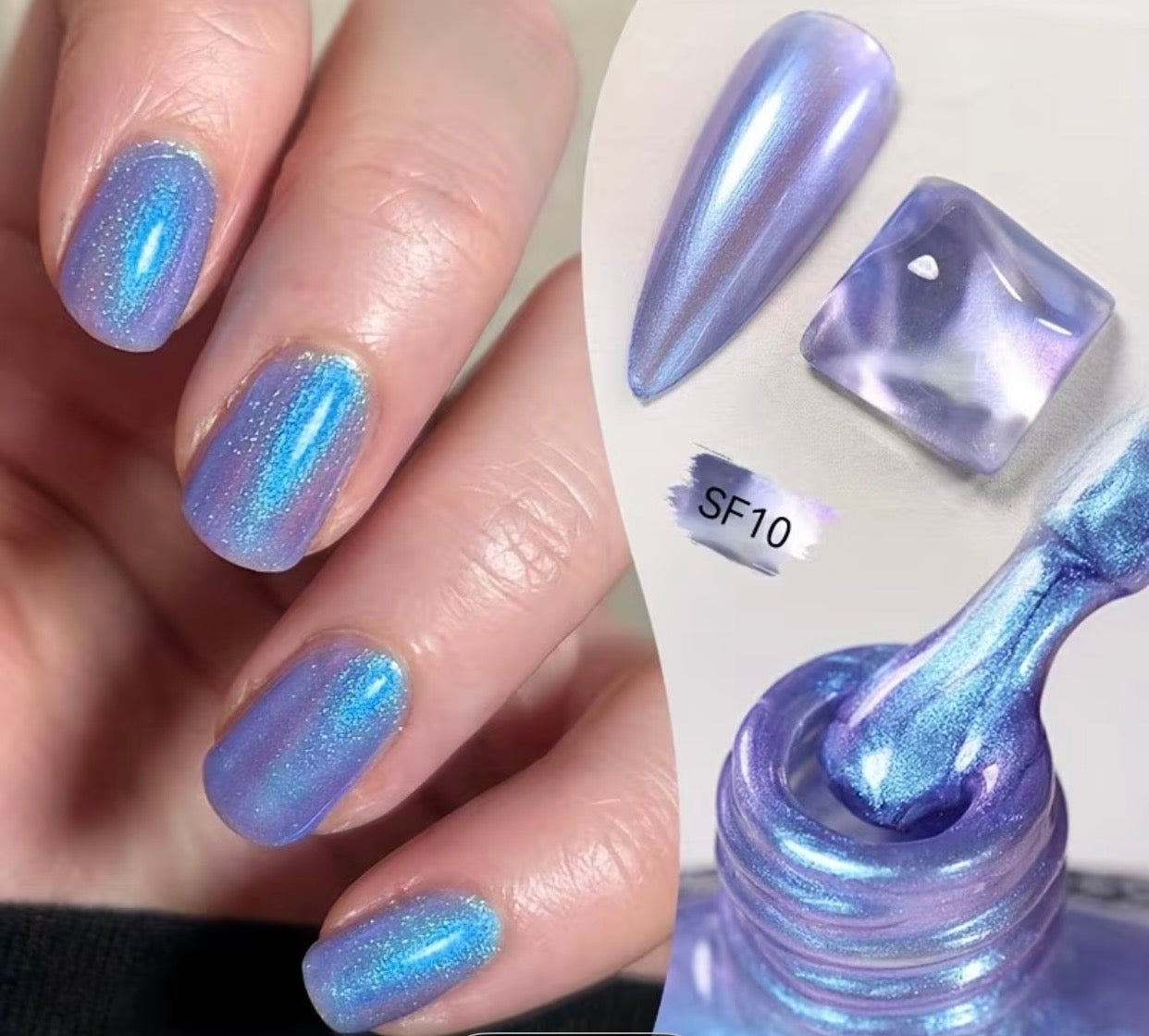 NAIL POLISH BLUE GLITTER SHINE