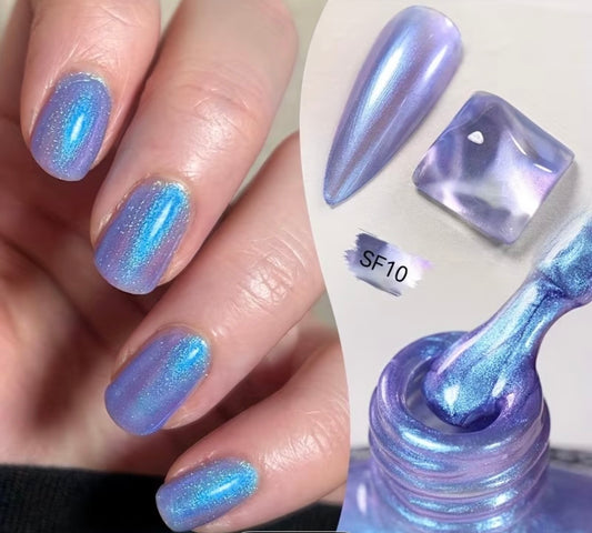 NAIL POLISH BLUE GLITTER SHINE