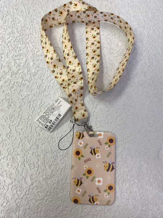 ID BADGE HOLDER WITH LANYARD FLOWERS & BEES