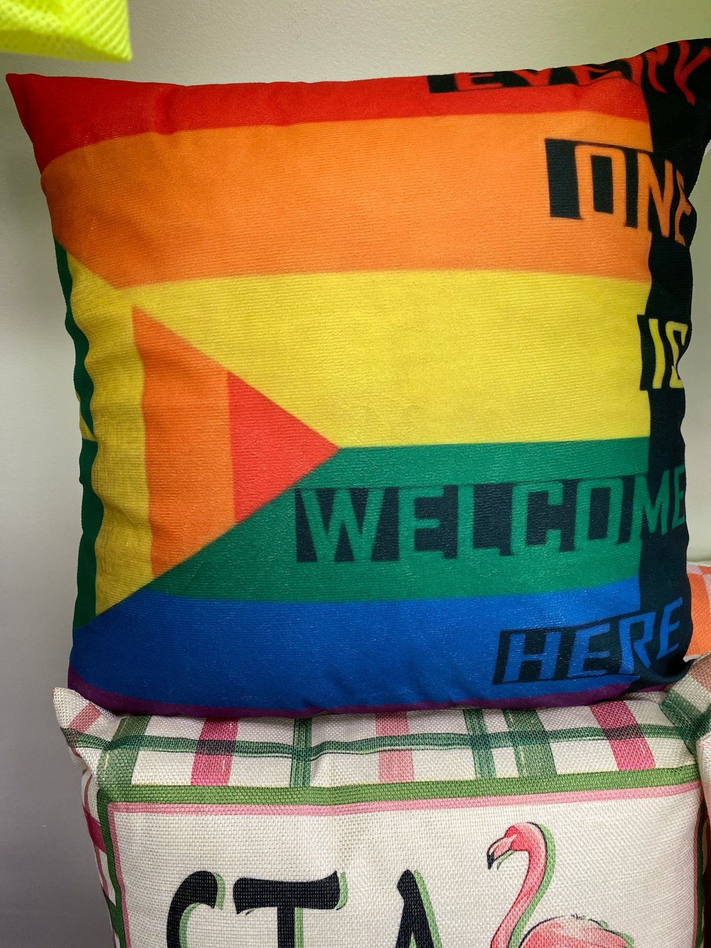 EVERYONE IS WELCOME HERE THROW PILLOW
