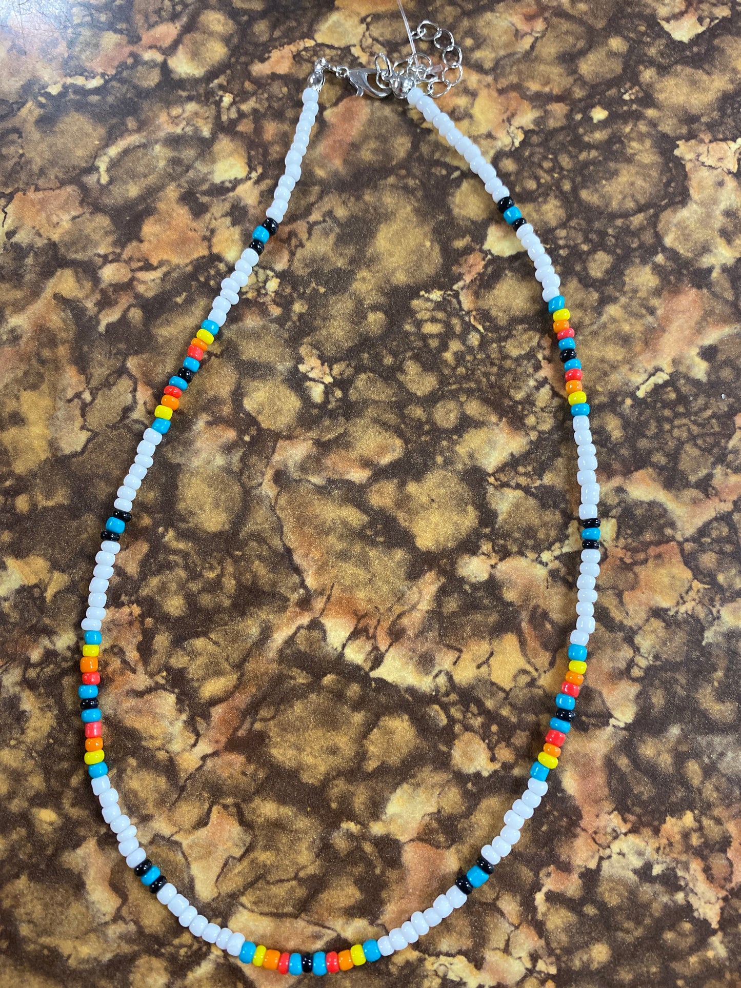 WHITE BEADED NECKLACE