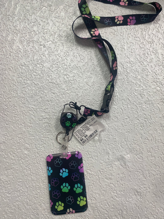 ID BADGE HOLDER WITH LANYARD RAINBOW PAWS