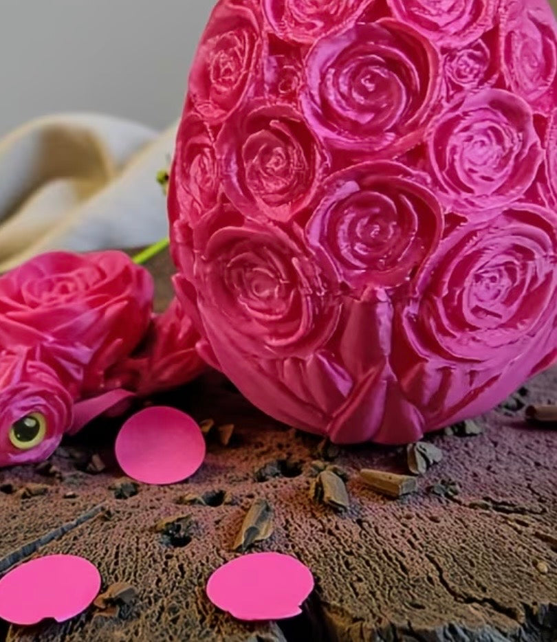 3D PRINTED ROSE DRAGON EGG & ROSE TURTLE