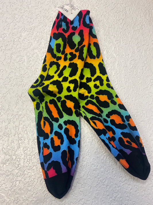 NEON RAINBOW LEOP SOCKS