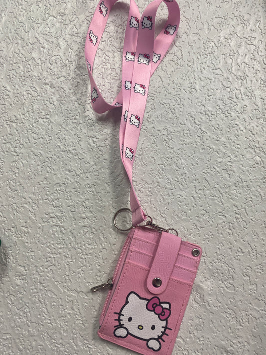 HELLO KITTY LANYARD WALLET PINK