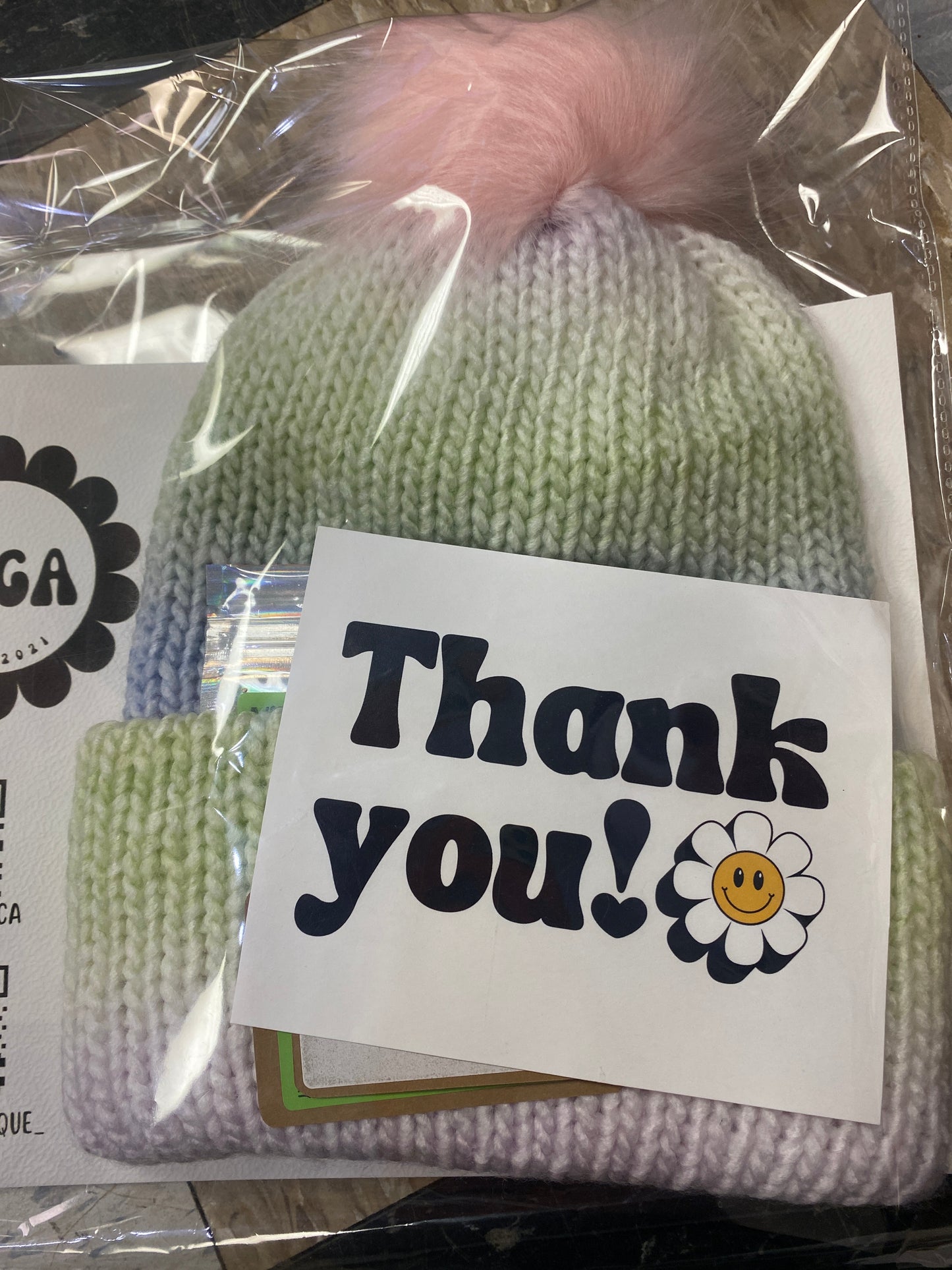 PASTEL SWIRL ICE CREAM KNIT HAT