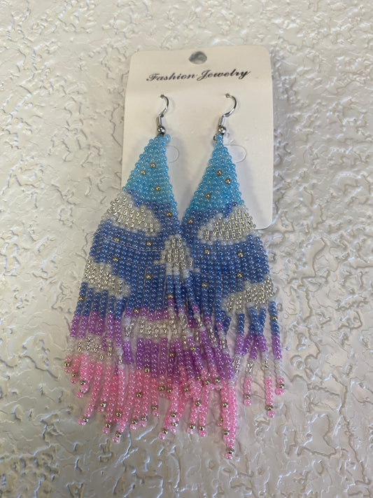 GLASS BEADS BLUE CLOUDS EARRINGS