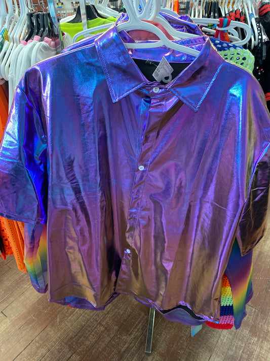 MENS DEEP MAGENTA METALLIC SHIRT XXL