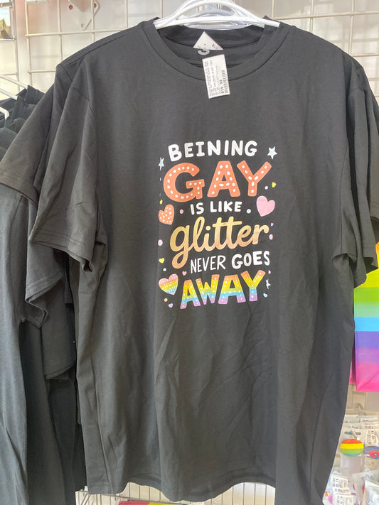 BEING GAY PRIDE BLACK TSHIRT XXL