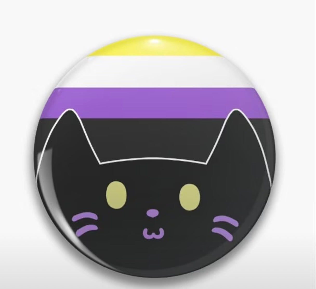 NON BINARY BLACK CAT BUTTON