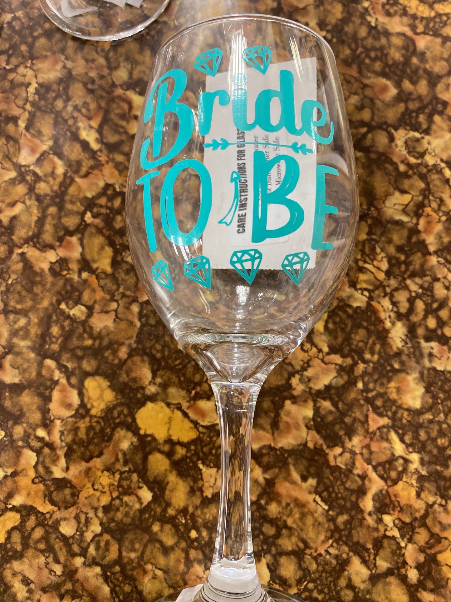Wine glass bride to be