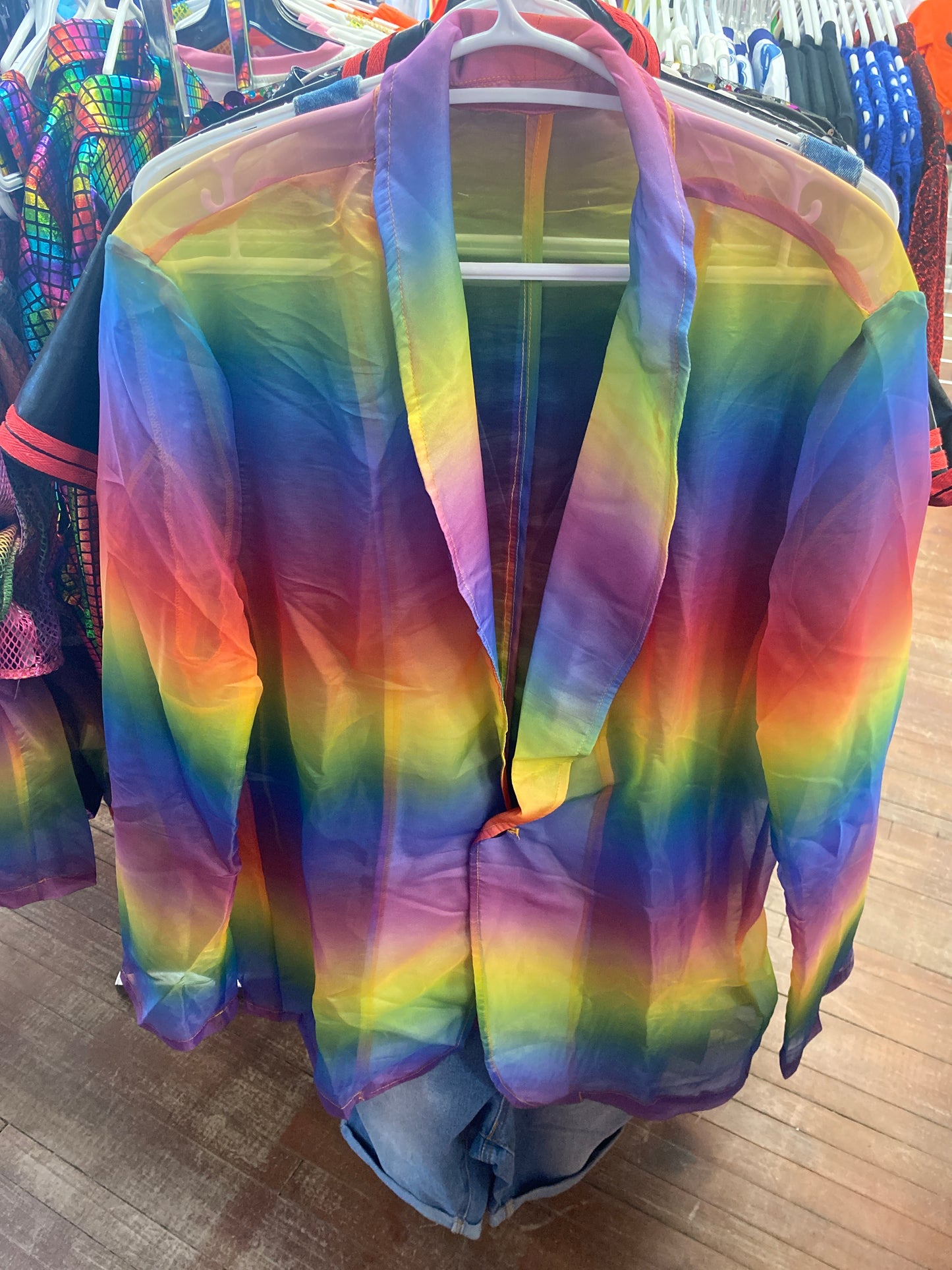 RAINBOW PRINT LONG SLEEVE SHIRT LARGE