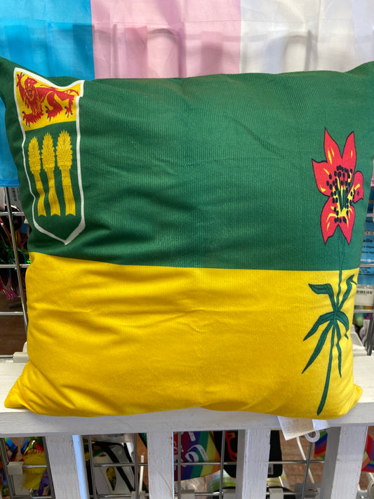 SASK FLAG THROW PILLOW