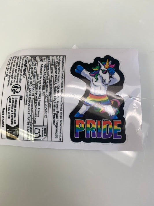 PRIDE LGBT BODYBUILDING UNICORN VINYL STICKER