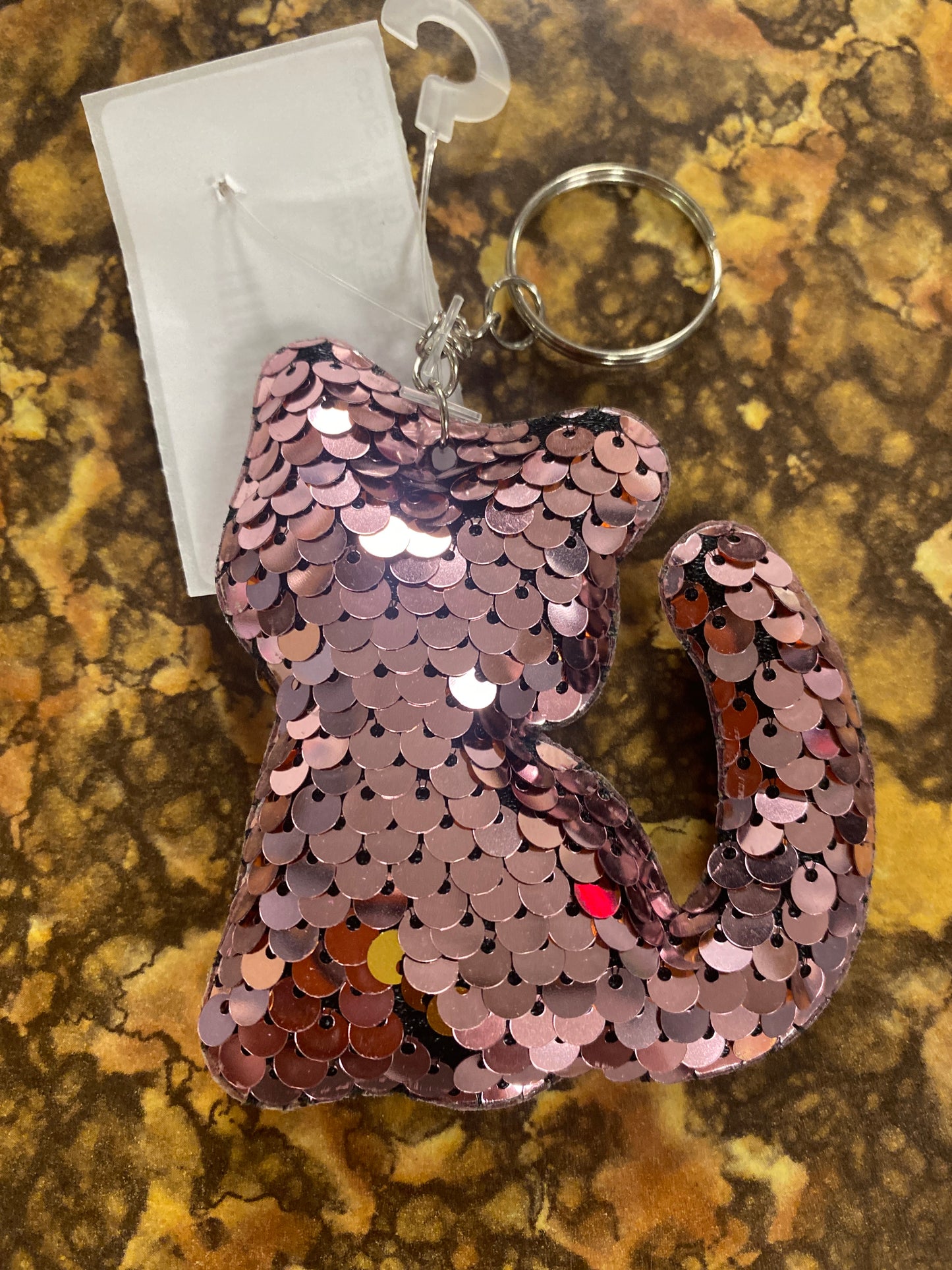 LIGHT PINK CAT SEQUENCE KEYCHAIN