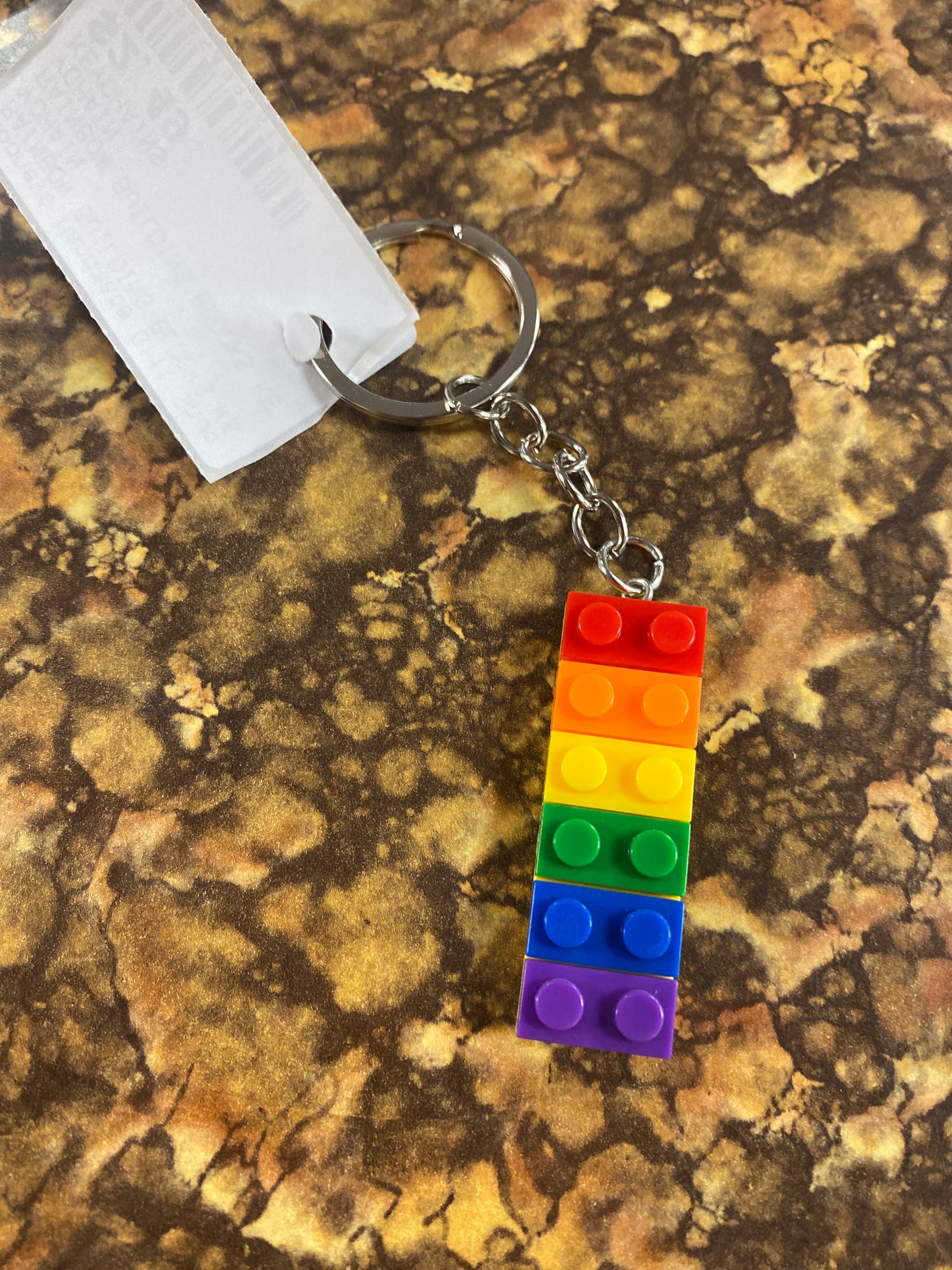 RAINBOW BUILDING BLOCKS KEYCHAIN