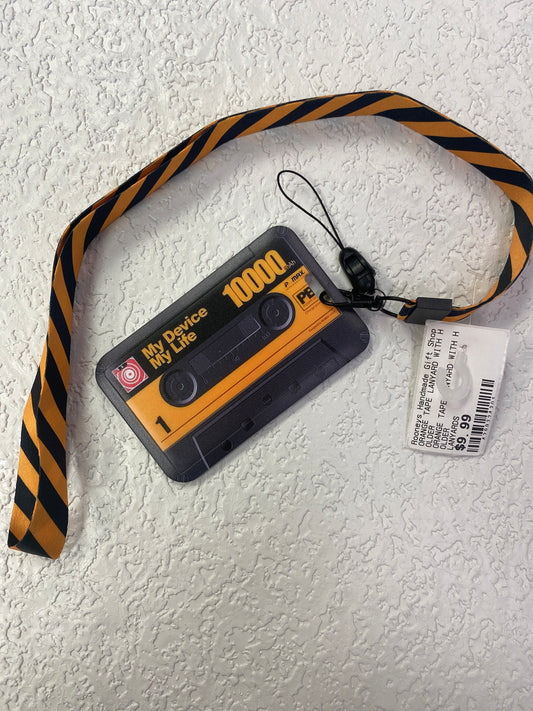 ORANGE TAPE LANYARD WITH HOLDER