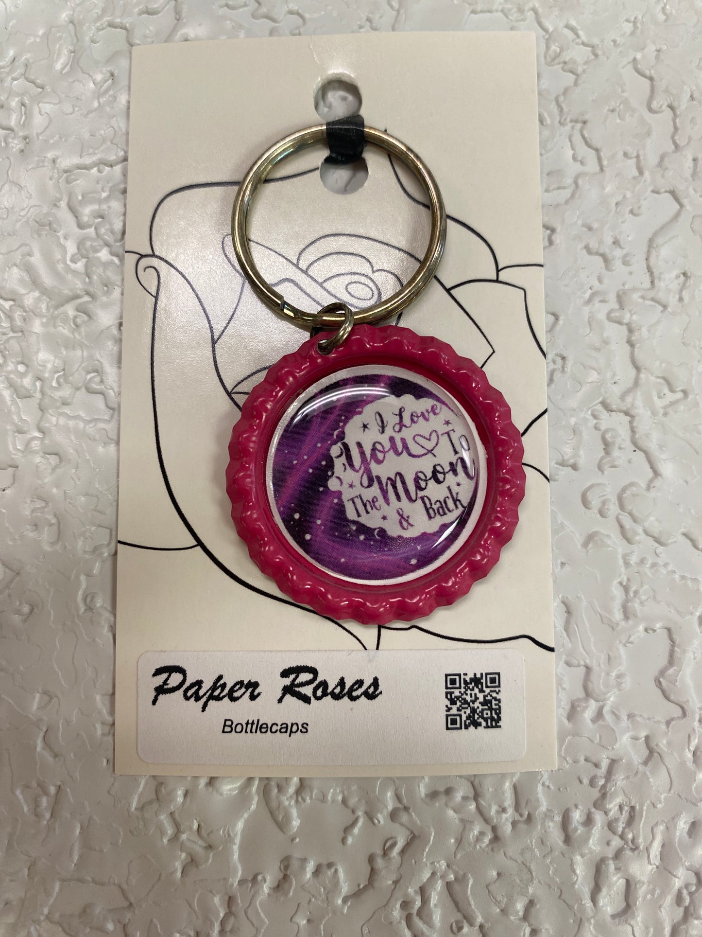 TO MOON BOTTLE CAP KEYCHAIN