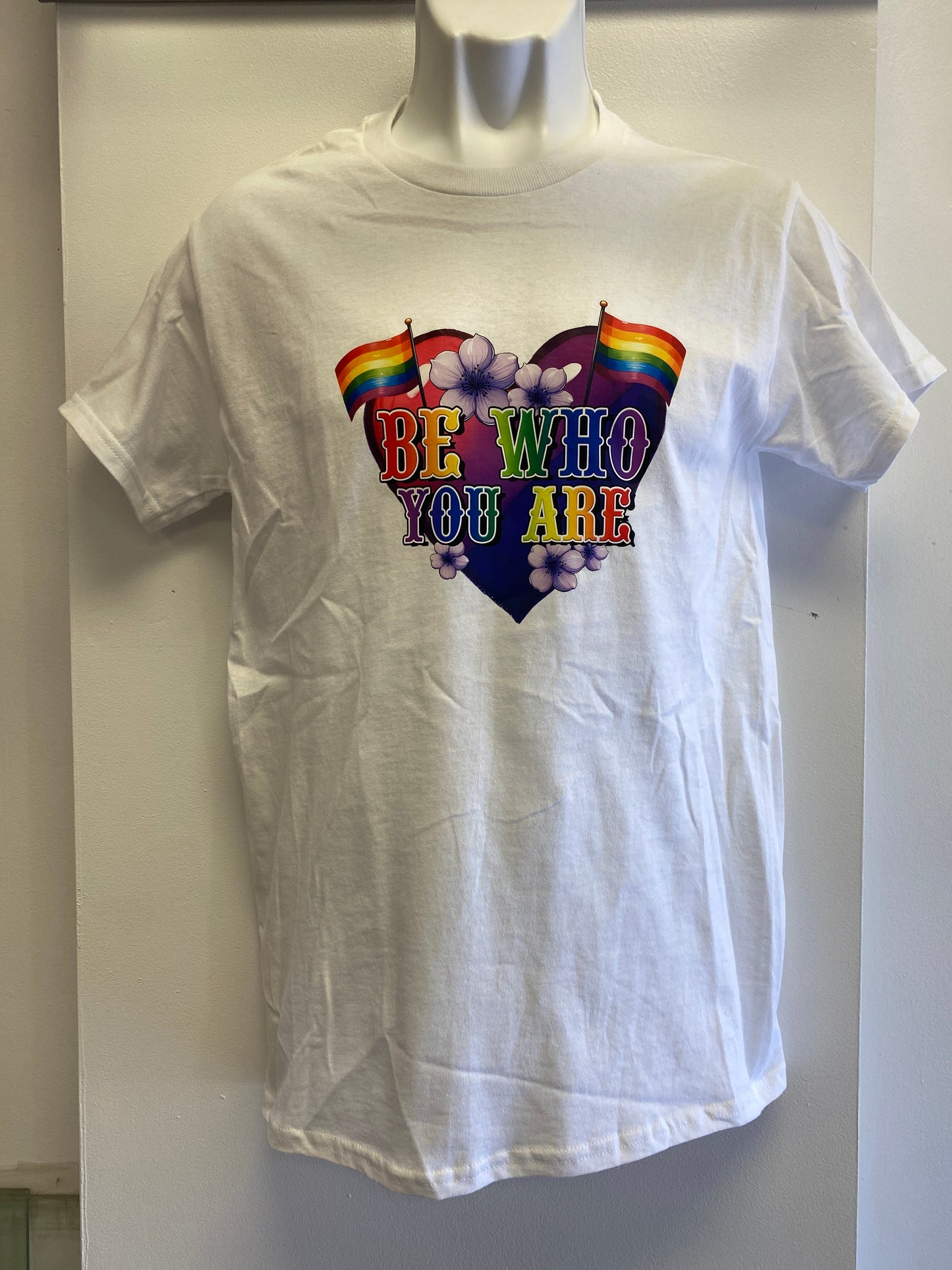 BE WHO YOU ARE ADULT WHITE SHIRT