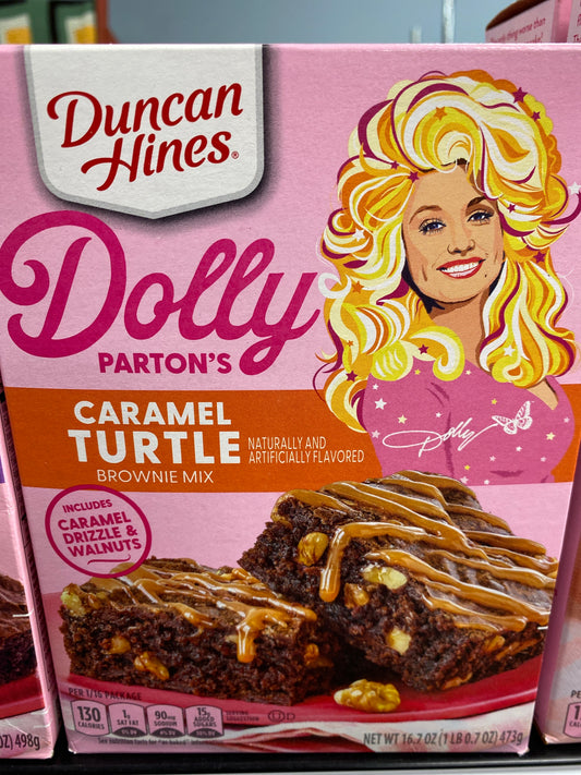 Dolly Parton caramel turtle brownie mix USA