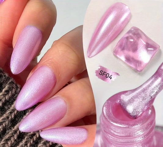 NAIL POLISH DARK PINK GLITTER SHINE