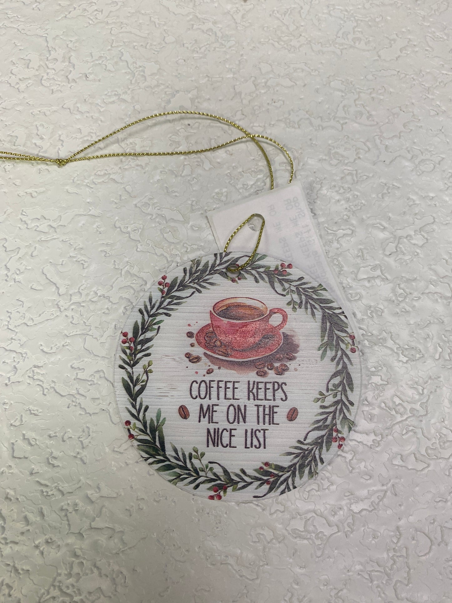 ACRYLIC COFFEE KEEPS ME ORN