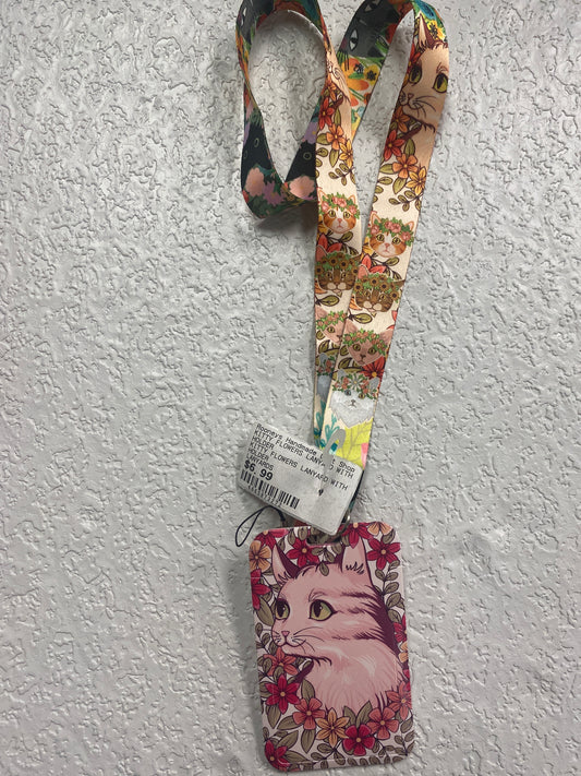 KITTY FLOWERS LANYARD WITH HOLDER