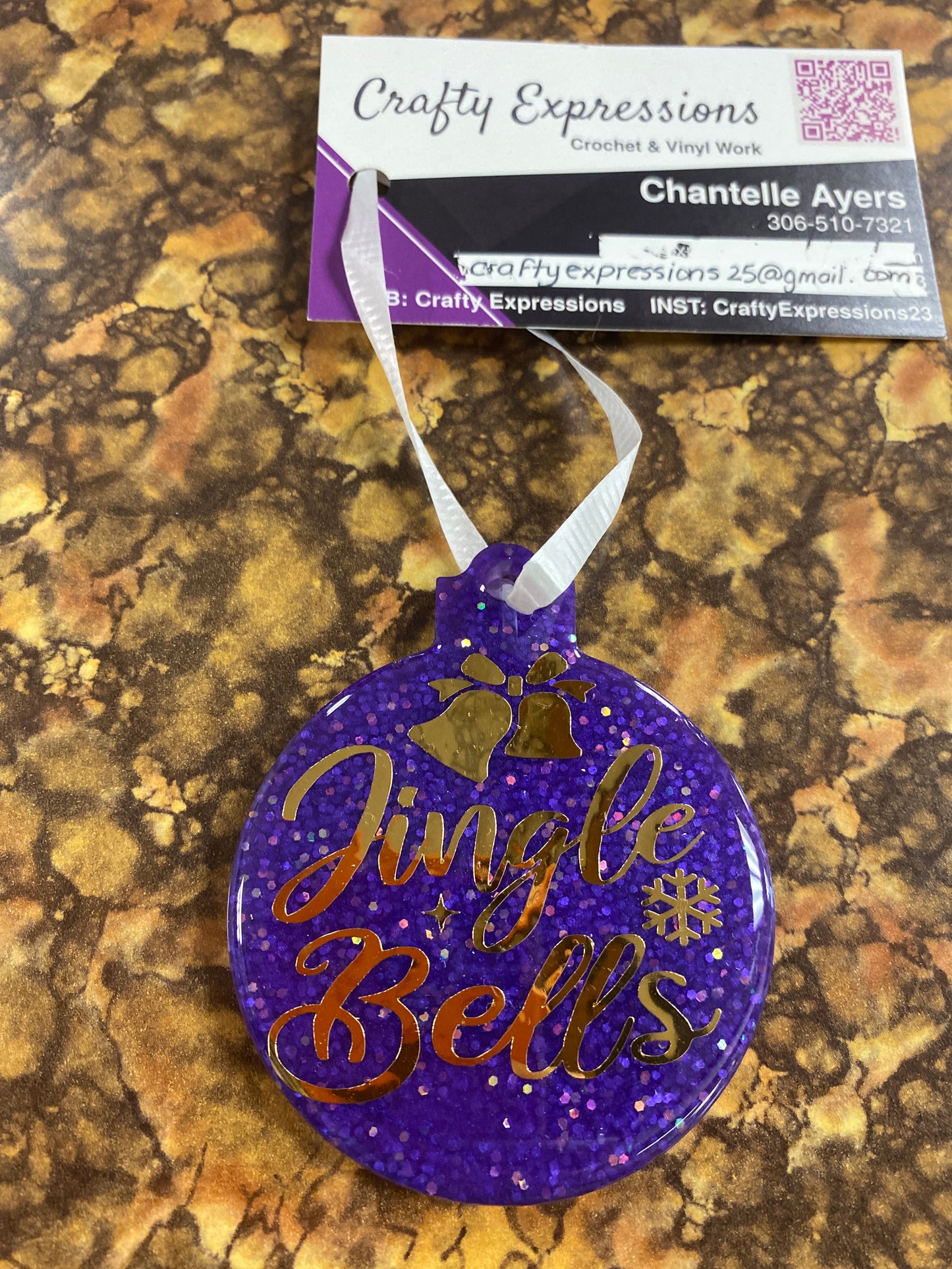 Resin Christmas orn Jingle Bells