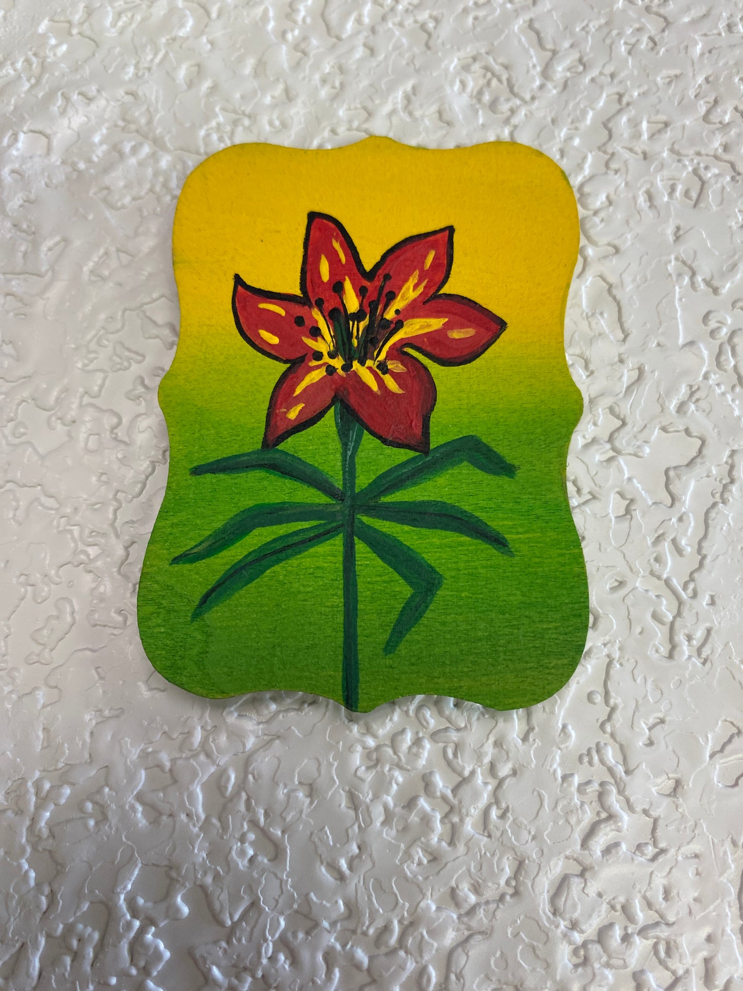 MAGNET SASK LILY YELLOW GREEN REC