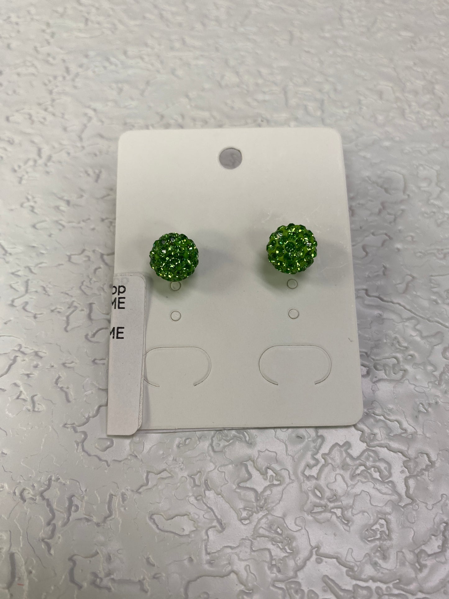 SPARKLE BALL EARRINGS LIME GREEN