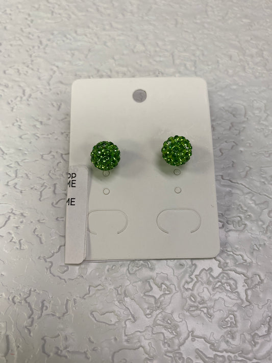 SPARKLE BALL EARRINGS LIME GREEN