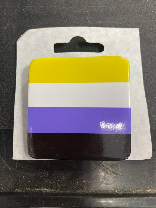 NON BINARY PRIDE SQUARE BUTTON