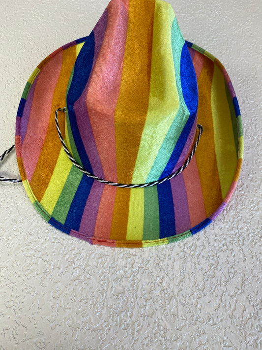 COWBOY HAT STRIPED RAINBOW