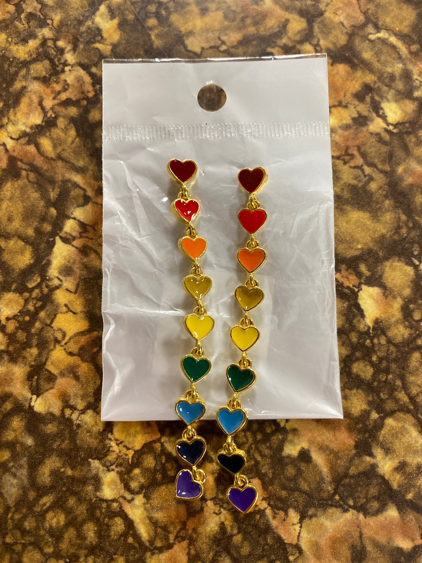 PRIDE HEART GOLD EARRINGS