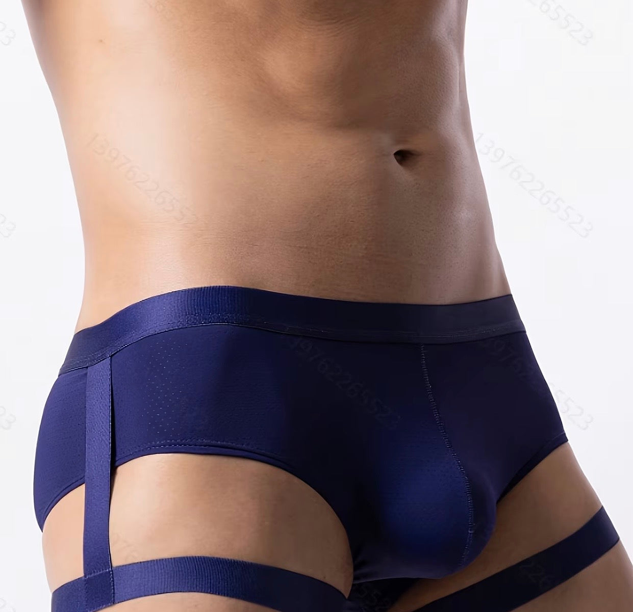 MENS ICE SILKY NAVY BLUE UNDERWEAR