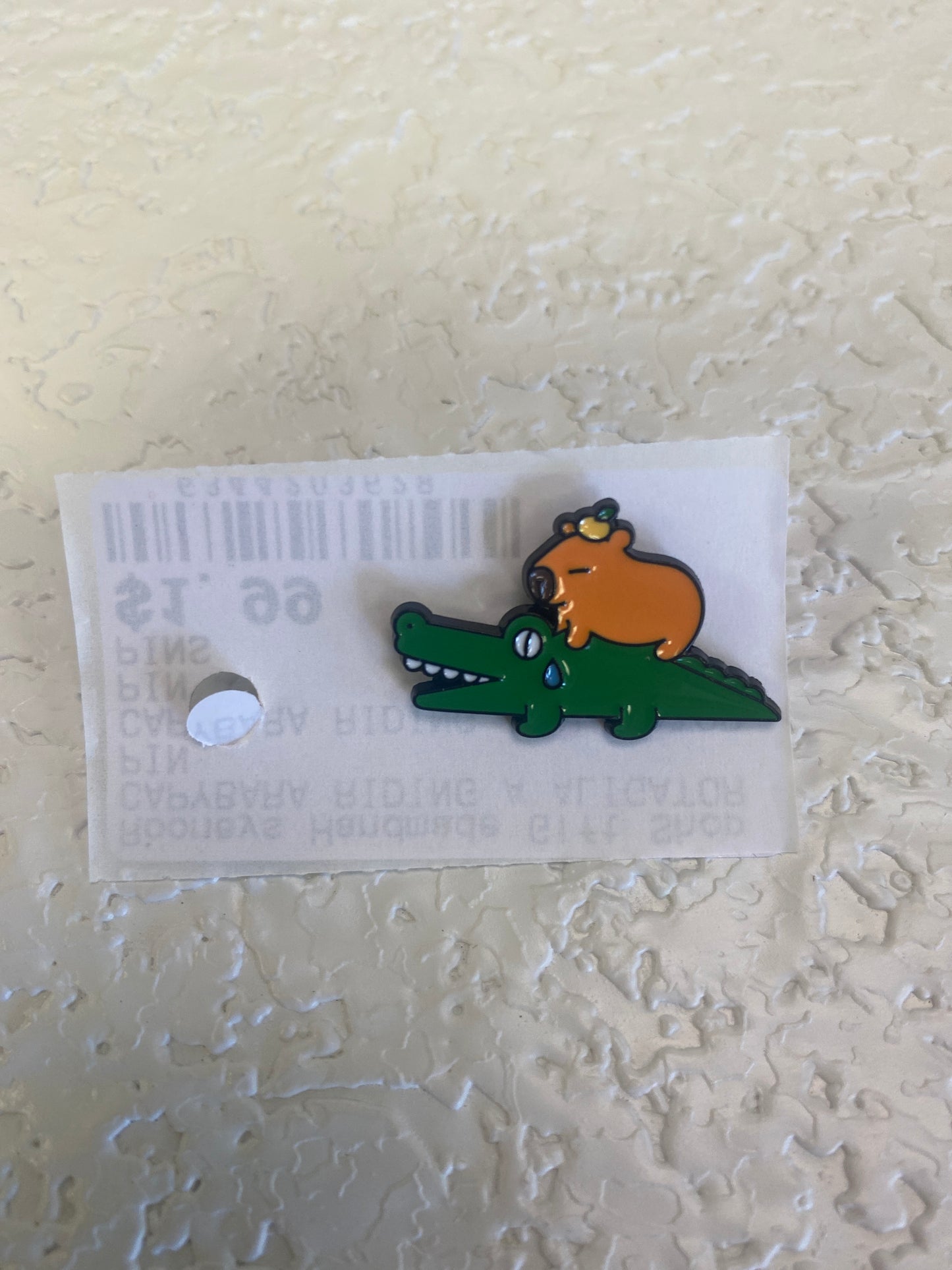 CAPYBARA RIDING A ALIGATOR PIN