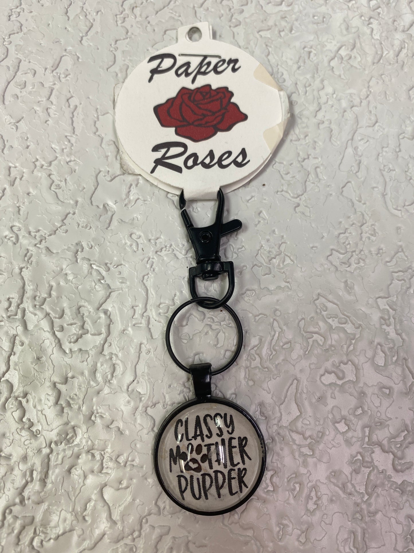 CLASSY MOTHER PUPPER BLACK KEYCHAIN