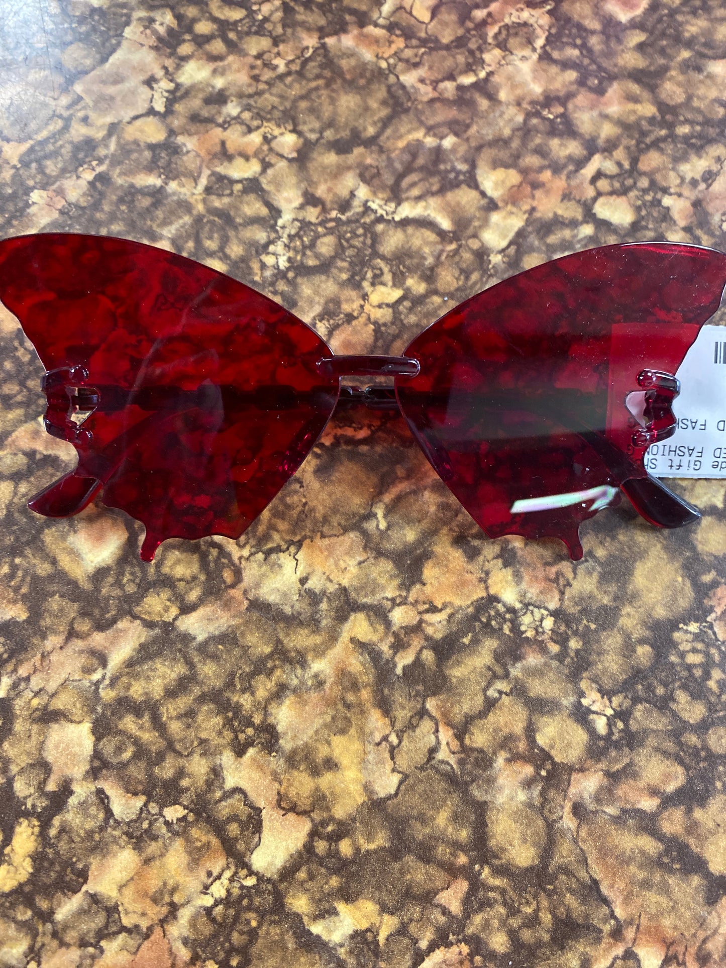 BUTTERFLY FASHION GLASSES RED