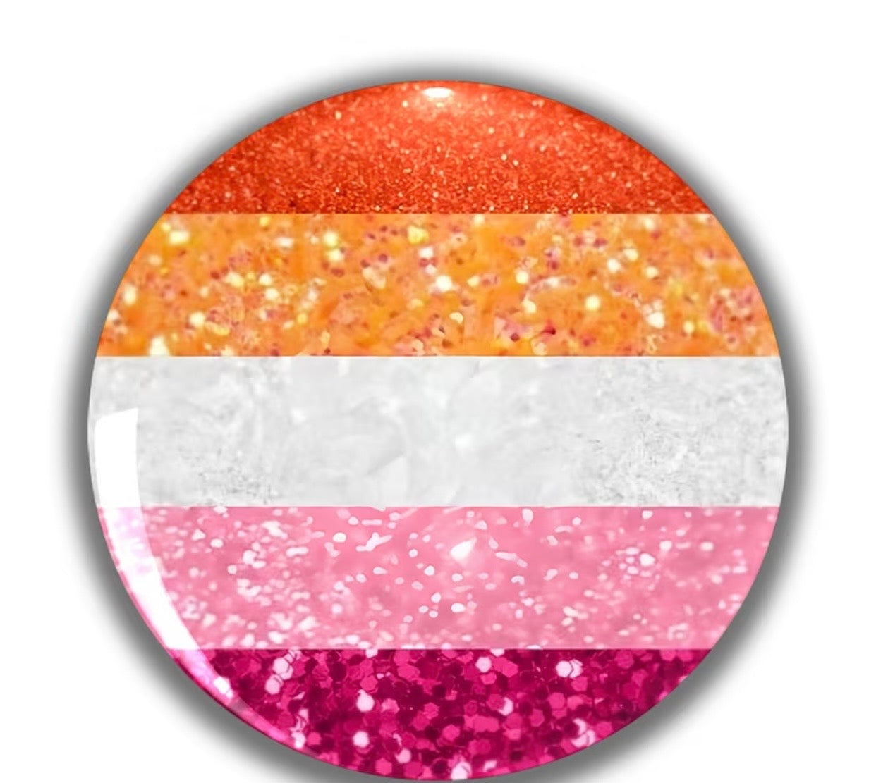 LESBIAN PRIDE GLITTER BUTTON
